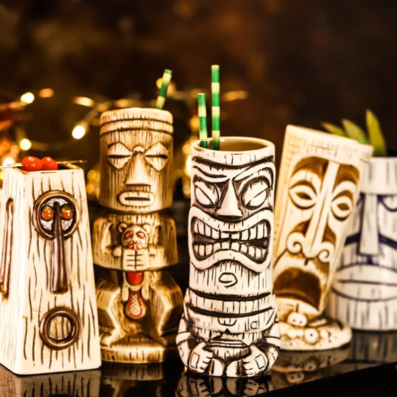 Wine Beer Cocktail - Taza de cerámica creativa, tótem chamán,
