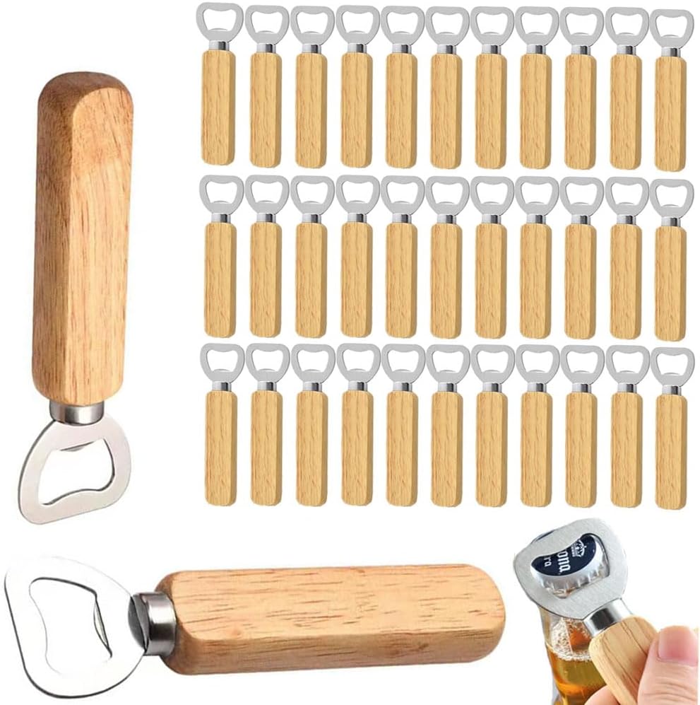 Wine Beer Spirits - Abridor de botellas de madera, abridor