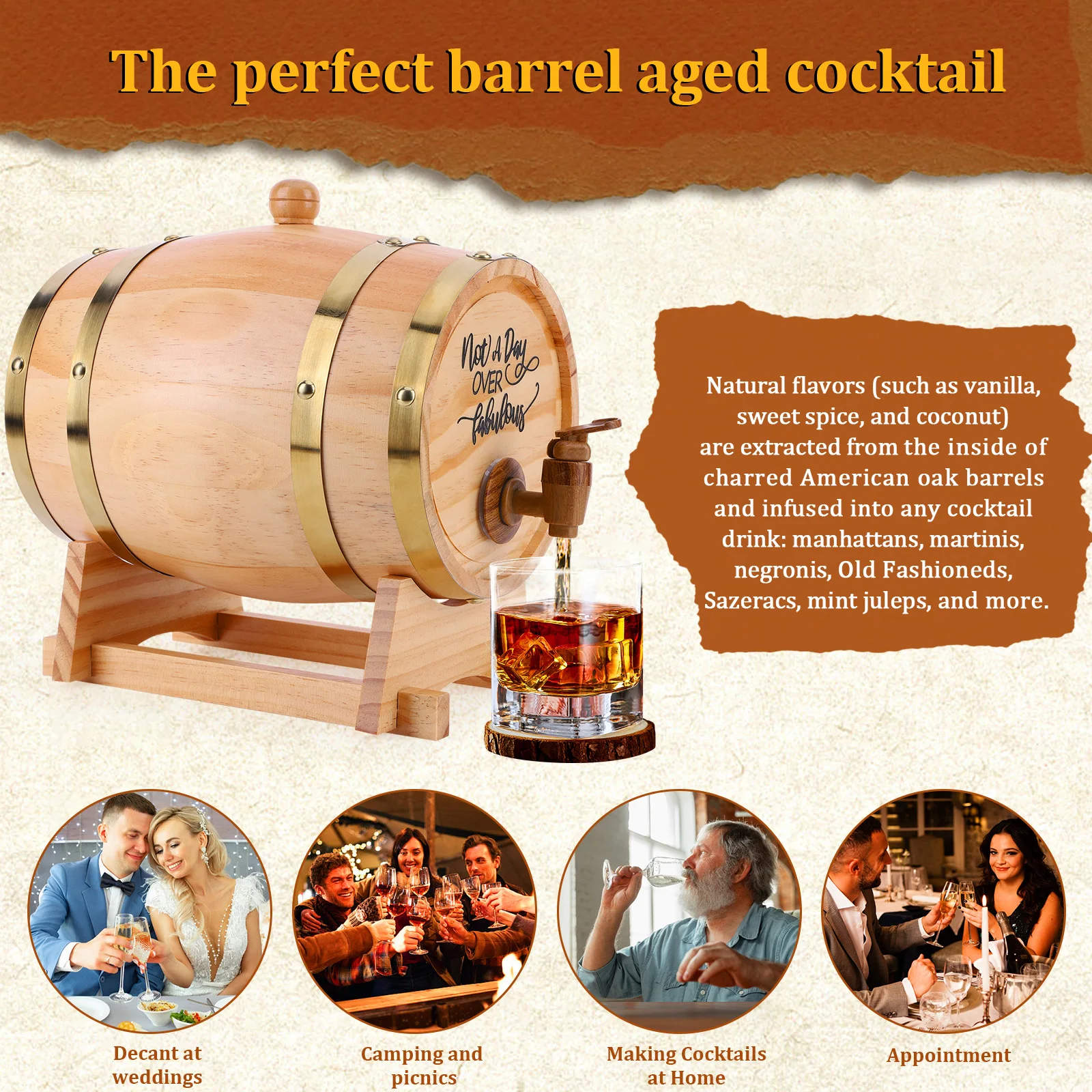 Barril de whisky de madera de  - Wine Beer Cocktail reseña y precio