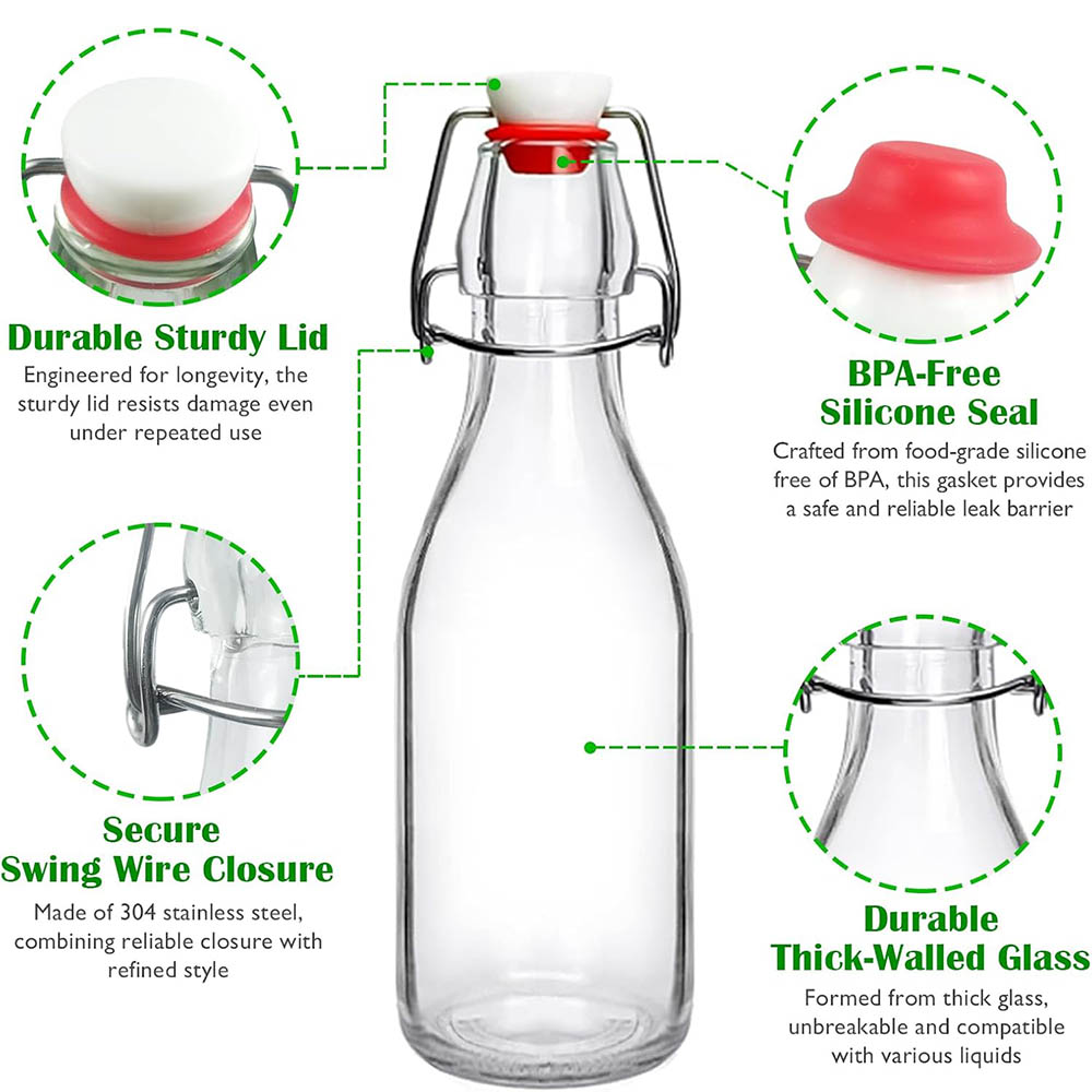 Botellas de Vidrio con Tapa Ab - Wine Beer Spirits reseña y precio